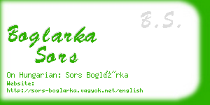 boglarka sors business card